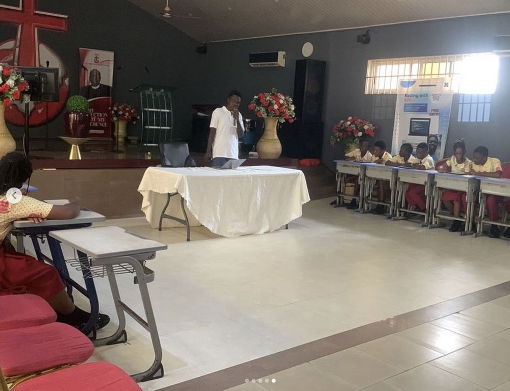 Teaching a coding class in Accra, Ghana